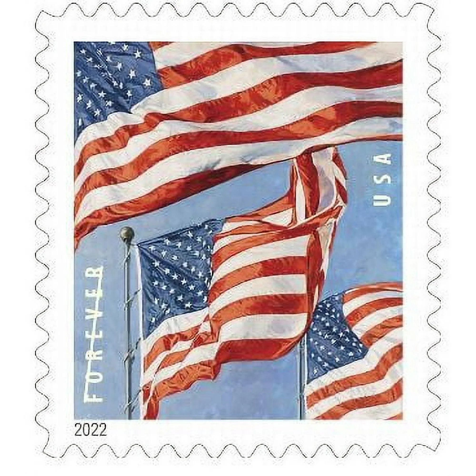 2022 American Flag Coil/roll of 100 Sealed USPS Forever Postage Stamps
