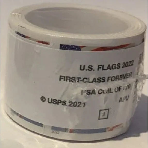 2022 American Flag Coil/roll of 100 Sealed USPS Forever Postage Stamps