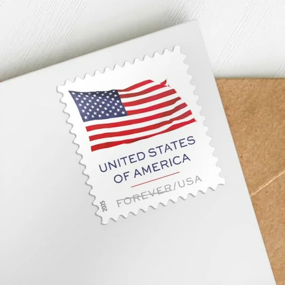 2025 American Flags Coil/roll of 100 Sealed USPS Forever Postage Stamps