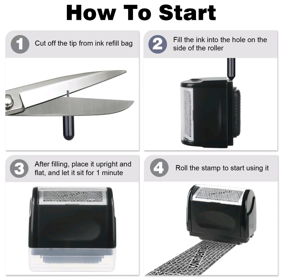 Identify Information Protection roller LARGE. 1 ink cartridge. (colors will vary)