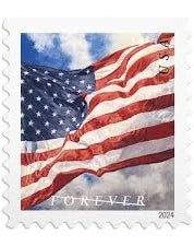 2024 American Flags Coil/roll of 100 Sealed USPS Forever Postage Stamps
